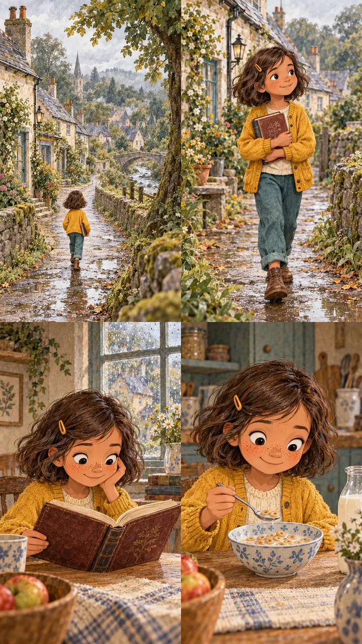 Ellie in everyday woodland town