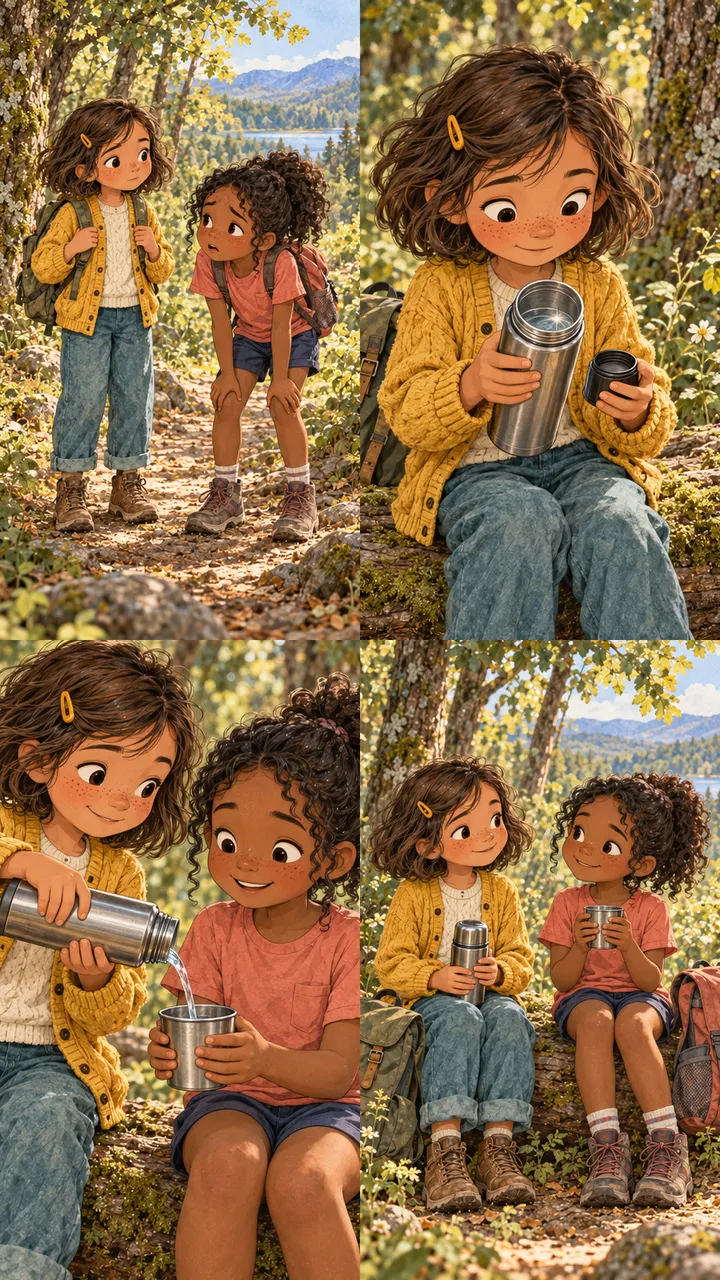 Ellie on a hike with water