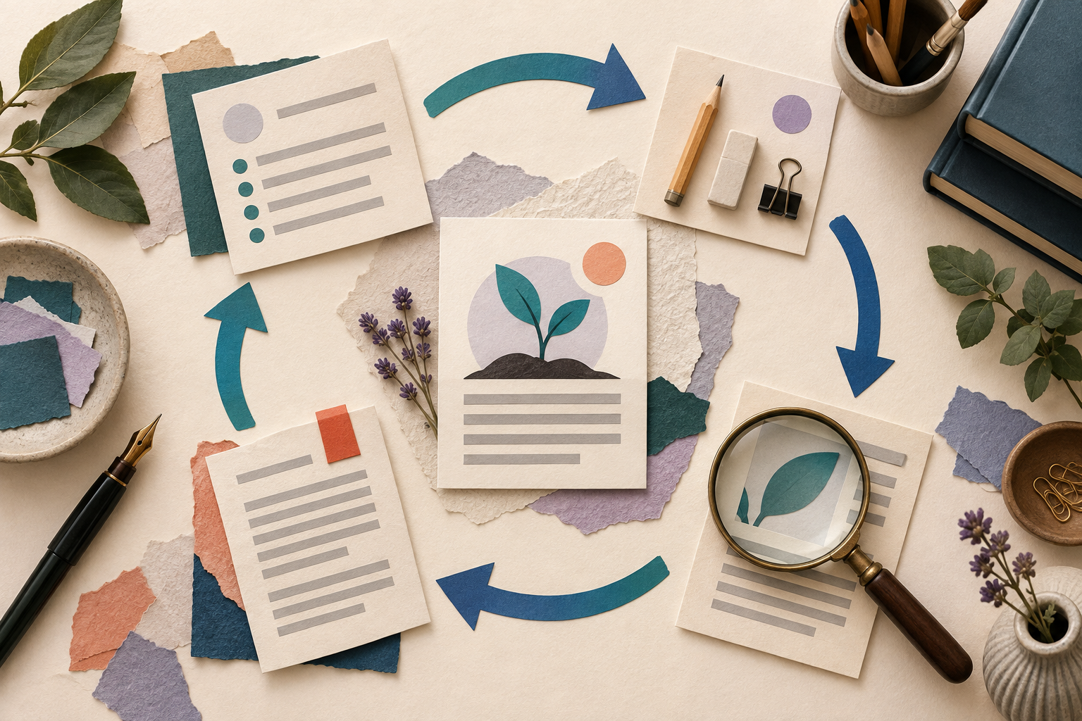 Planning, tools, inspection, and revision form a loop around a learning artifact.